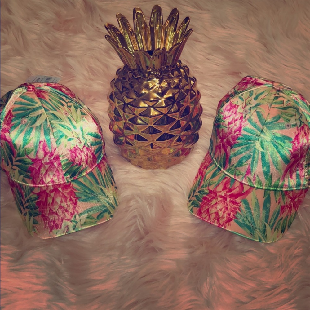 Satin finish tropical Pineapple “dad” baseball hat